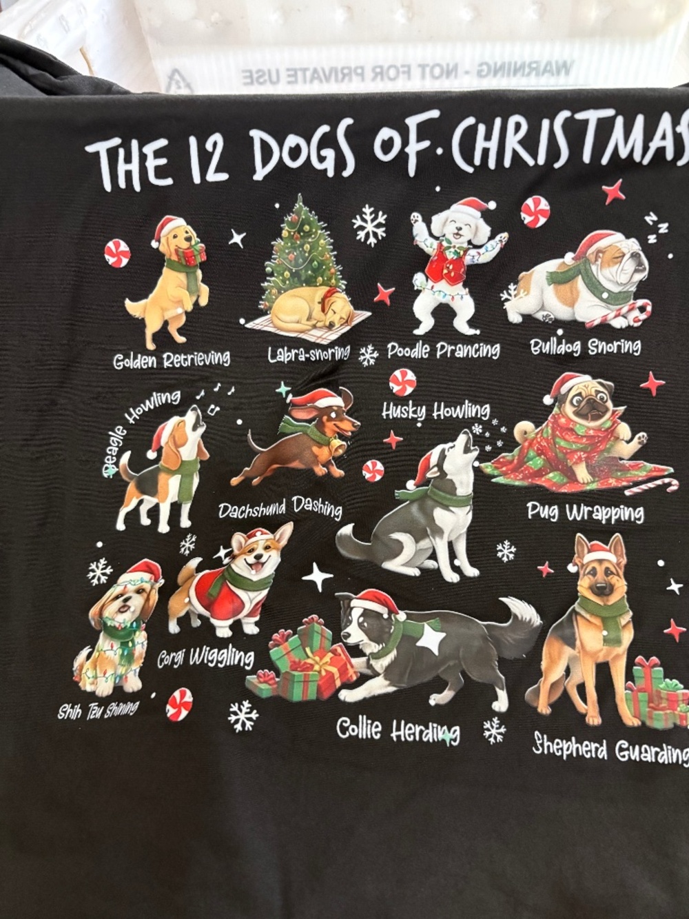 Plus Size XXXL 12 Dogs of Christmas Holiday T-Shirt
